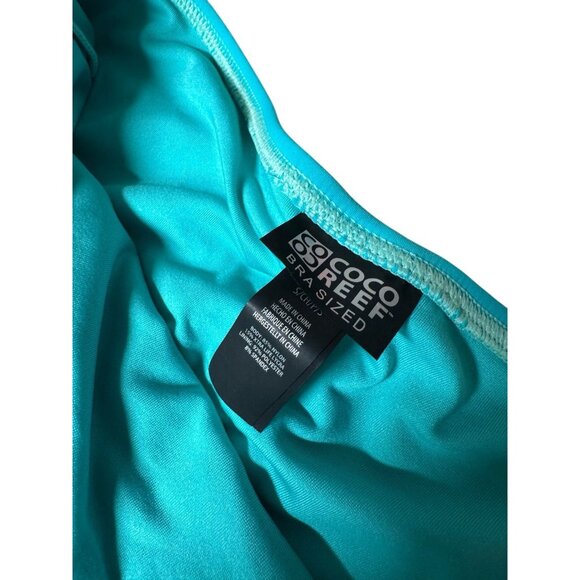 COCO REEF Solid Slit Swim Skirt Women's Swimsuit U95745 Aqua Size Small - Picture 5 of 6